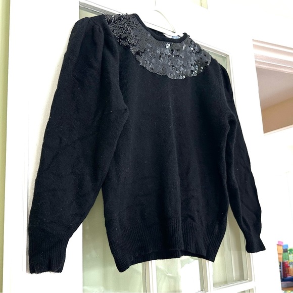 Vintage Black Lambswool Sweater, Petite S/M, Bay Club, EUC - Picture 5 of 10